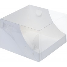 Короб картонный 205х205х140 крафт с прозрачной крышкой